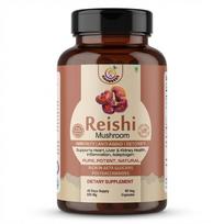 KHUMBEESS SUPERFOODS Reishi Mushroom Extract (650mg, 90 Veg Capsules) | High Potency Stress Relief & Sleep Support | Immune Booster, Heart & Liv