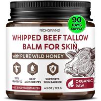 Richgrand Grass-Fed Beef Tallow & Honey Face Balm, 122g, 1 pcs gray