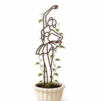Stainless Steel Plant Support Pile Girl Shaped Bonsai Fixed Rod Anti Lodging Stakes  Flower Support D black