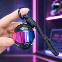 3D Light Up Helmet Key Fob Multi-functional Mini Helmet Keychain  For Backpacks And Luggage Non Luminous Black black