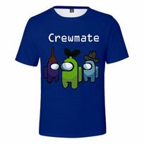 Game Among Us Tshirt Imposter Crewmate Kids Short Sleeve Oneck Gift Tshirt Royal Blue,160 black