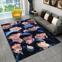 Kpop B-BTS Kim Seok Jin Singer Carpet Rug for Playroom Bedroom Living Room Sofa Home Decor,Area Rug Non-slip Floor Mat Gift 40cm x 60cm gray