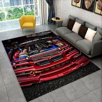 3D E36 lenktyninio automobilio motociklo kilimas kilimas svetainei miegamojo dekoras, vaikai žaidžia neslystantis dekoravimas sofai durų kilimėlis dovana 40cm x 60cm gray