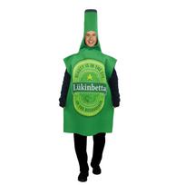 Skaitmeniniu būdu spausdintas alaus butelio karnavalo vakarėlio kostiumas, scenos pasirodymų rekvizitas, Oktoberfest Cosplay apranga One size fits all žalia