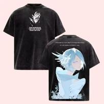 Rukia Kuchiki Shirt Vintage Washed Unisex Oversized BLEACH Kurosaki Ichigo Streetwear Soft Cotton Short Sleeve Tee Gift Clothing XL black