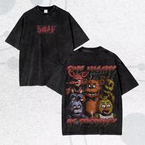 90s Retro Bootleg Five Nights at Freddy's Horror Game T-Shirt Unisex Streetwear Shirt for All Seasons t shirt for men 100 black