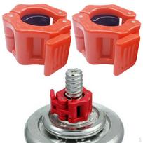 2x Dumbbell Clamp Collars Barbell Lock Gym Weight Bar Clip Red 2Pcs red
