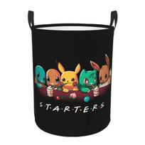 Squirtle Charmander Pikachu Bulbasaur Eevee Skalbinių krepšys Sulankstomas Didelis drabužių laikymo konteineris Skalbinių krepšys One Size black