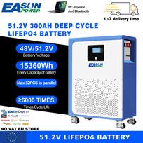 EASUN POWER LiFePO4 48V 300AH 200AH 100AH Battery Pack 51.2V 15KW Lithium Solar Battery Rechargeable Battery 6000 + Cycles
