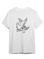 T-Shirt Cry Baby Lil Peep Rapper Bird Graphics Melancholy 4XL white