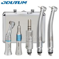 Dental E-Generator Led High & Low Speed Handpiece kit Standard Head Straight Contra Angle Air Turbine Three Water Spary 4Holes white