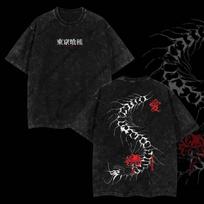 Limited Edition Centipede Kaneki Ken - Tokyo Ghoul Anime Double Printed Oversize 110 black