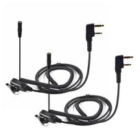 Universal 2 Pin to 3.5mm Female Audio Earpiece Headset Transfer Cable with PTT Mic  Compatible for Kenwood Baofeng Walkie-Talkie