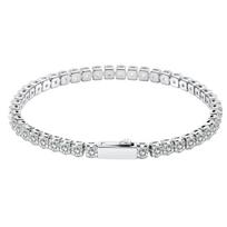 Fine Jewelry Silver Tennis Bracelet Stainless Steel Custom Logo Cubic Zirconia 3mm 4mm 5mm Tennis Bracelet for Men and Women Bracelet /7 inch&Width-3mm