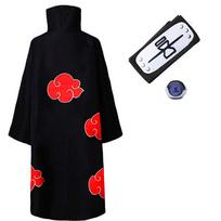 Bilibili Anime Akatsuki Deidara Cosplay Kostiumas Uchiha Itachi Raudonojo Debesies Apsiaustas Chalatas Apsiaustas Galvos Juosta Rekvizitas Helovino Drabužiai Kids 155 (XS) black