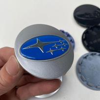 60mm 4 vnt./rinkinys Automobilio ratų centriniai gaubteliai SUBARU WRX STI Forester Legacy Outback BRZ XV Impreza emblema gaubtelis Priedai blue
