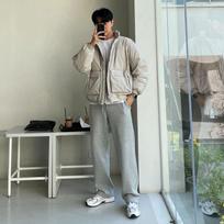 Men's Workwear Stand Collar Cotton Coat Men's Winter Thickened Coat Korean Style Trendy Loose Workwear Bread Coat Cotton Coat M gray