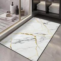 Lengvos prabangos marmuro tekstūros diatomito purvo sugeriantis greitai džiūstantis kilimėlis tualeto durims neslystantis ir purvinoms pėdoms kilimėlis 60x90cm (suction pad)