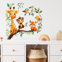 2 vnt. medžių šakų animacinių gyvūnėlių miegamojo svetainės namų fono grožio puošybos sienų lipdukai 30*60cm*2pcs/fun-b174 beige
