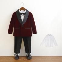 Vaikų Pavasario Rudens Slim Fit Kostiumas Berniukui Fortepijonui Vaikams Švarkas Kelnės Apranga 70cm raudona