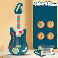 2 viename elektrinė vaikų gitara žaislas Sulankstomas žaislas gitara pianinas pradedantiesiems Muzikos instrumentai Ankstyvasis ugdymas vaikams Dovana / Kalėdų dovanos beige