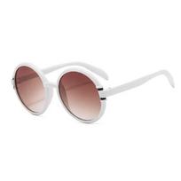 Luxury Brand Designer Round Sunglasses for Women Men  Vintage Fashion Sun Glasses Trendy Punk Oversized Big Frame Shades white