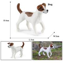 Oenux Mini šunų gyvūnų modelis veiksmo figūrėlės Buldogas Jack Russell terjeras Koker spanielis Mopsas Boksininkas Šuniukas Figūrėlės Torto papuošimai Žaislas Vaikų dovana S white