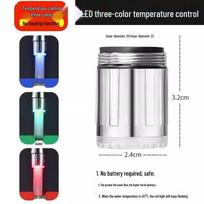 LED Color-Changing Temperature-Control Faucet with Splash Proof and Automatic Bubbler gray
