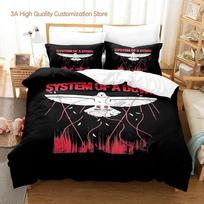 System Of A Down 36 Bedding Set Single Twin Full Queen King Size Bed Set Aldult Boys Bedroom Duvetcover Sets 3D Bed Sheet Set EU Single(135*200cm)3pcs white