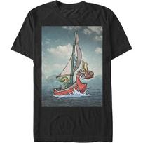 Nintendo vyriški marškinėliai su Zelda Wind Waker Link nuotraukos realistiškumu laivo burės paveikslėliu XXXXXL juoda