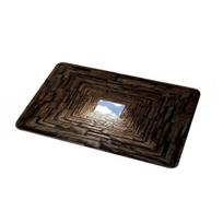Optinės iliuzijos kilimas Neslystantis 3D vizualinis spąstas Grindų kilimėlis Dugno skylės dizainas Durų kilimėlis įėjimui Svetainei Žaidimų kambariui Biurui 40cm B black