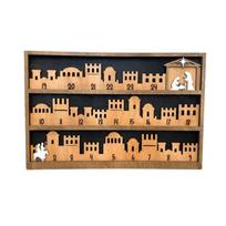 Christmas Nativity Scene Advents Calendar with Movable Star Indoor 3D Wood Base Decoration for Holiday Countdowns 1 beige