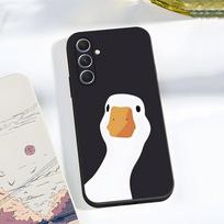 Juokingas D-KACĖ Žąsis Mėmė Telefono dėklas Samsung A56 A36 A26 A16 A15 A25 A35 A55 A14 A34 A24 A54 Juodas minkštas dėklas Samsung A54