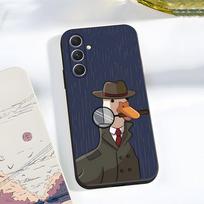 Juokingas D-KACĖ Žąsis Mėmė Telefono dėklas Samsung A56 A36 A26 A16 A15 A25 A35 A55 A14 A34 A24 A54 Juodas minkštas dėklas Samsung A14