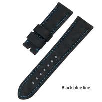 22mm 24mm 26mm High Quality Nylon Watchband Fit for Panerai LUMINOR Submersible PAM Luminous Black Blue Watch Strap Tools 24mm black