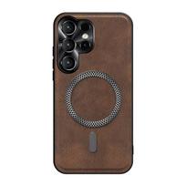 For Samsung Galaxy S26 S25 S24 S23 S22 Ultra Plus High End Leather Metal Magnetic Ring Phone Case For Samsung S25FE S24FE S23FE Galaxy S22+ 5G ruda
