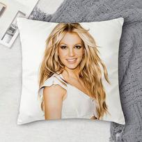 B-Britney Spears Double-Sided Printed Square Decorative Cushion Cover For Sofa Living Room Home Decor Peach skin 18*18(CM)-1Pcs beige