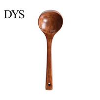 Ilgos rankenos medinis samtis sriubai, košei, virtuvės gaminimo stalo įrankis 6x18cm brown
