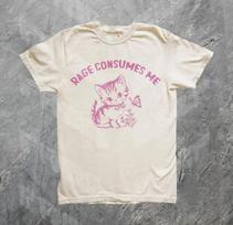 Rage Consumes Me Print Tshirt Funny Cute Sexyt Shirt Vintage Cat Tee Humor Meme Shirt Casual Loose Cotton Streetwear Unisex 4XL gray