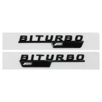 2 vnt. Biturbo 4matic logotipas raidės automobilio sparno emblema ženklelis lipdukas Mercedes Benz C43 E43 GLE43 GLC43 AMG W205 W213 priedams FS9