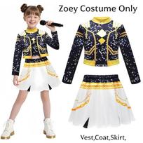 3 vnt. Kpop kostiumas Rumi dainininkės šokio suknelė 3D spaudinys Mergaičių Helovino Kalėdų kostiumai Cosplay Puošnūs scenos pasirodymų drabužiai 110 beige