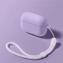 Case for Apple AirPods 1 2 3 4 Pro 3rd Generation Case Simple with Strap Earpods Soft Cover for AirPods Pro 2 Case Silicone For Airpods1or2 violetinė