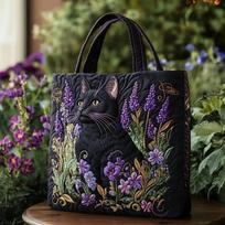 Nauja Madinga Dygsniuota Skaitmeninio Spausdinimo Rankinė Darbo dienai Atsitiktinė Medvilninė Rankinė Rudens ir Žiemos Rankinė Daugiafunkcinė Rankinė 38*35*10CM black