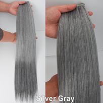 Rusija tiesių plaukų kuodeliai 65cm 200G pluošto sintetiniai plaukų priauginimai Bio baltymai karščiui atsparūs ponytails Cosplay plaukai 26 inches sidabro pilka spalva
