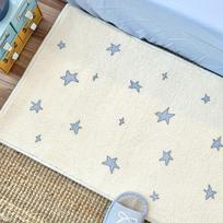 INS Style Star Pattern Bedside Rug Faux Cashmere Soft Bedroom Carpet Fluffy Area Rug Aesthetic Home Decor Living Room Floor Mat 50cmx140cm white