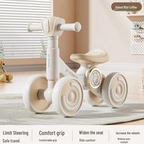 Anti-Fall Balance Bike: 1-3 Years Baby Walker Wiggle Car, No Pedals, Four Wheels gray