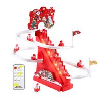 Electric Climbing Ladder Santa Claus Gift Xmas Gift Ladder Climbing Santa Claus for Christmas Party Shelf Bedroom Office as picture red