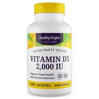 Healthy Origins Vitaminas D3 2000 TV minkštos kapsulės 1 vnt. 360 tablečių