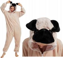PUG DOG ONESIE PAJAMA JUMPSUIT KIGU kigurumi 100 CH4Ł white