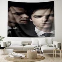 Damon Salvatore Romance Tapestry, Unique Design Tapestry, Wall Decor for Bedroom,Livingroom, Playroom,Heartwarming Fan Holiday Gifts 100cmx150cm gray